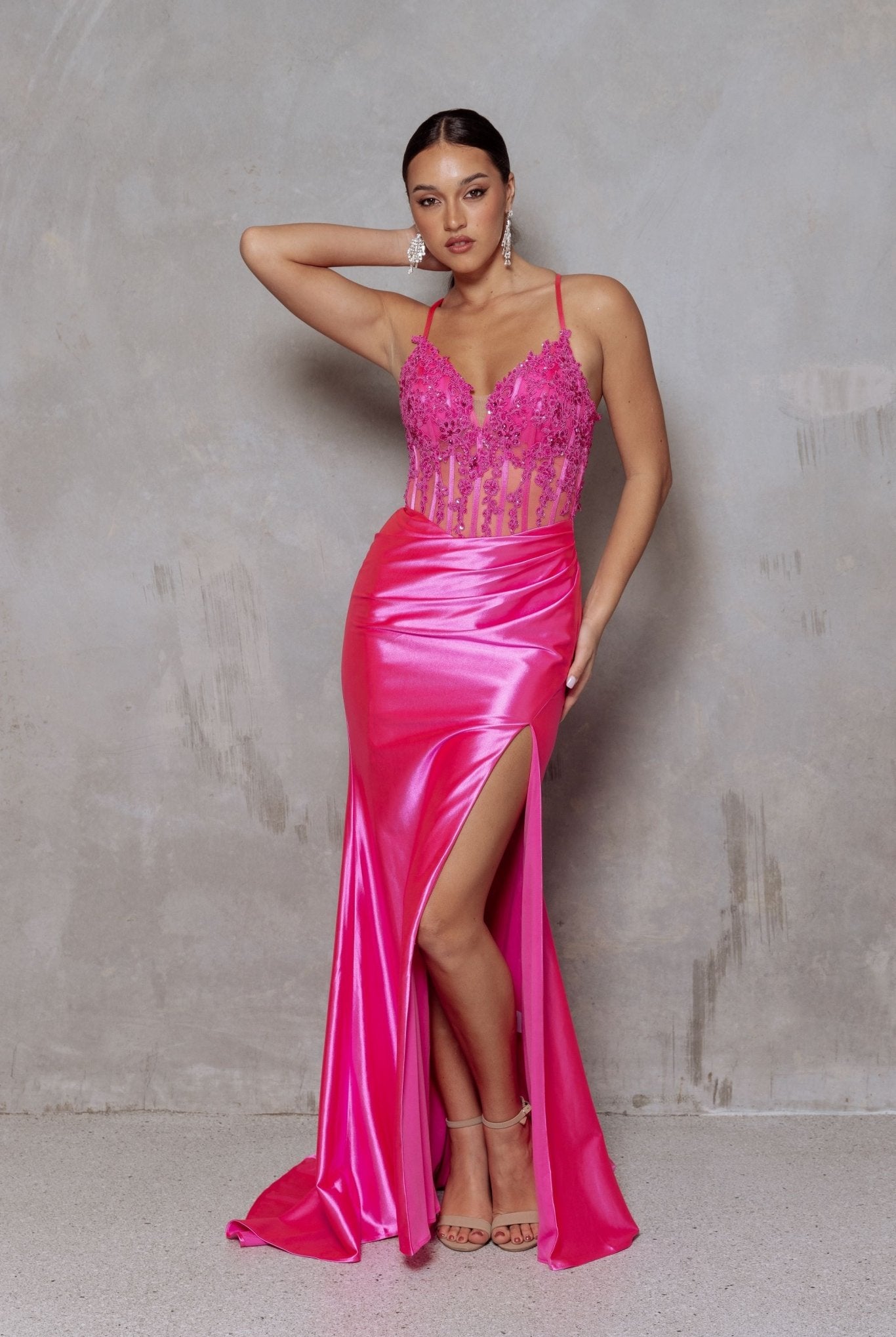 Tarni Fitted Satin Formal Dress by Tania Olsen Designs