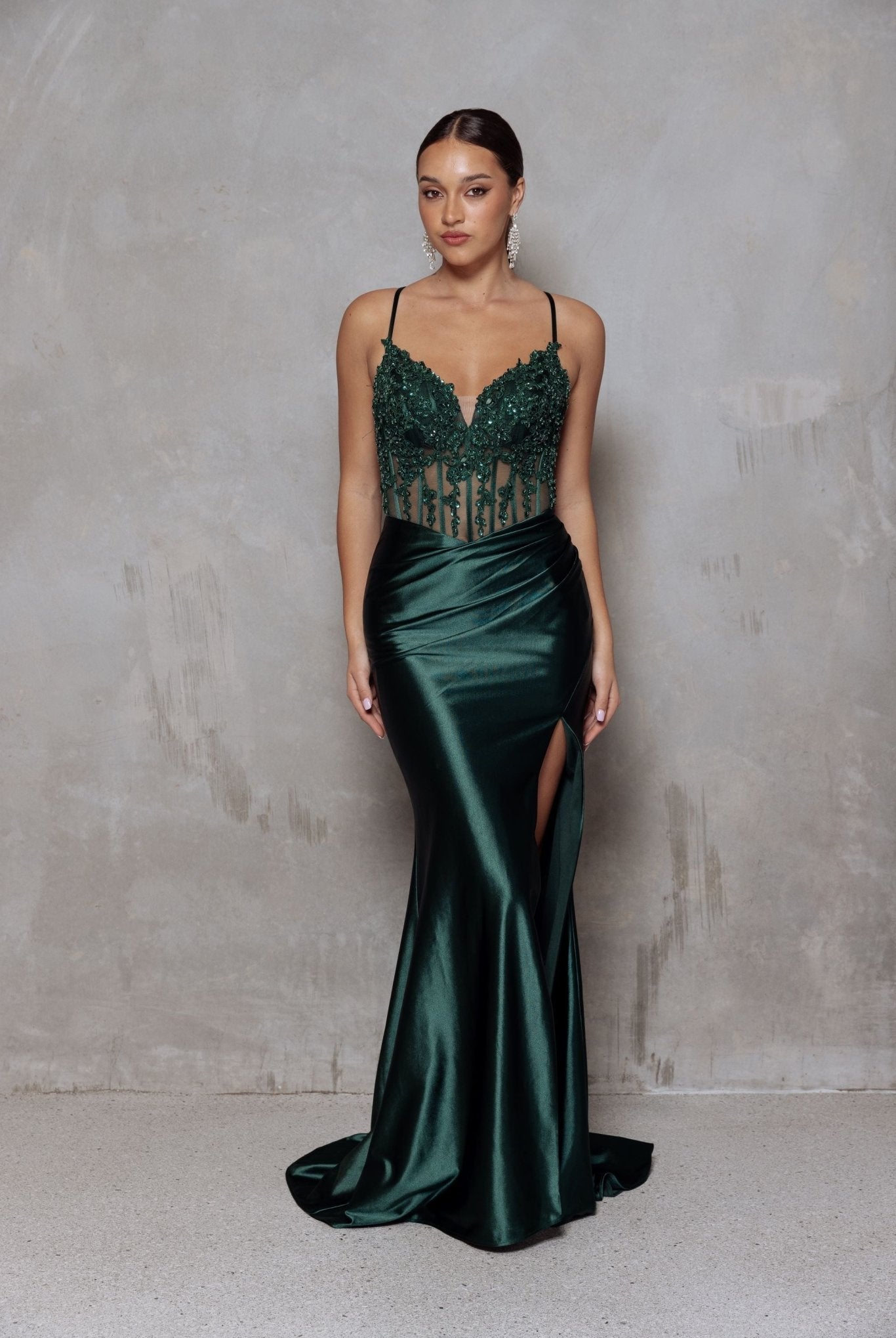 Tarni Fitted Satin Formal Dress by Tania Olsen Designs