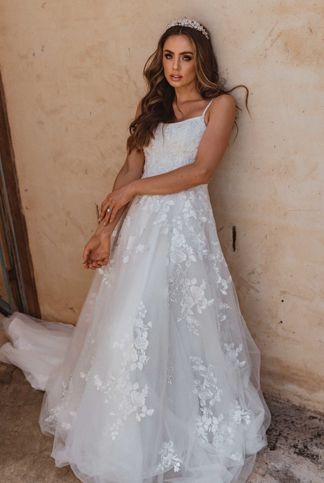 Byron Floral Lace Wedding Dress – TC342