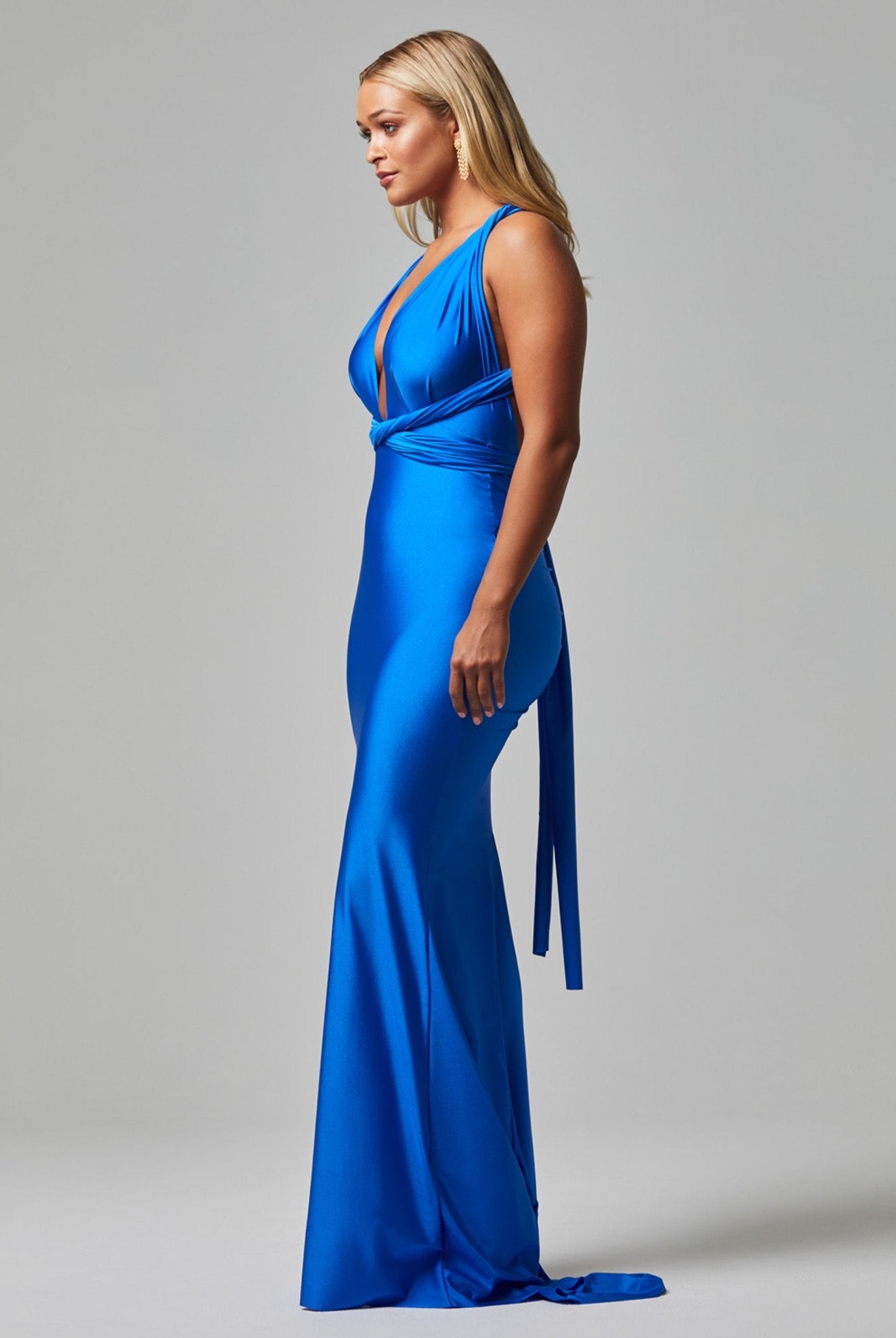 Eternity Fitted Wrap Formal Dress - PO31F