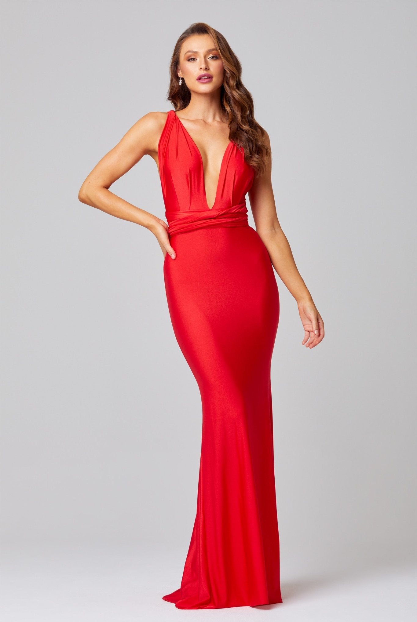 Eternity Fitted Wrap Formal Dress - PO31F