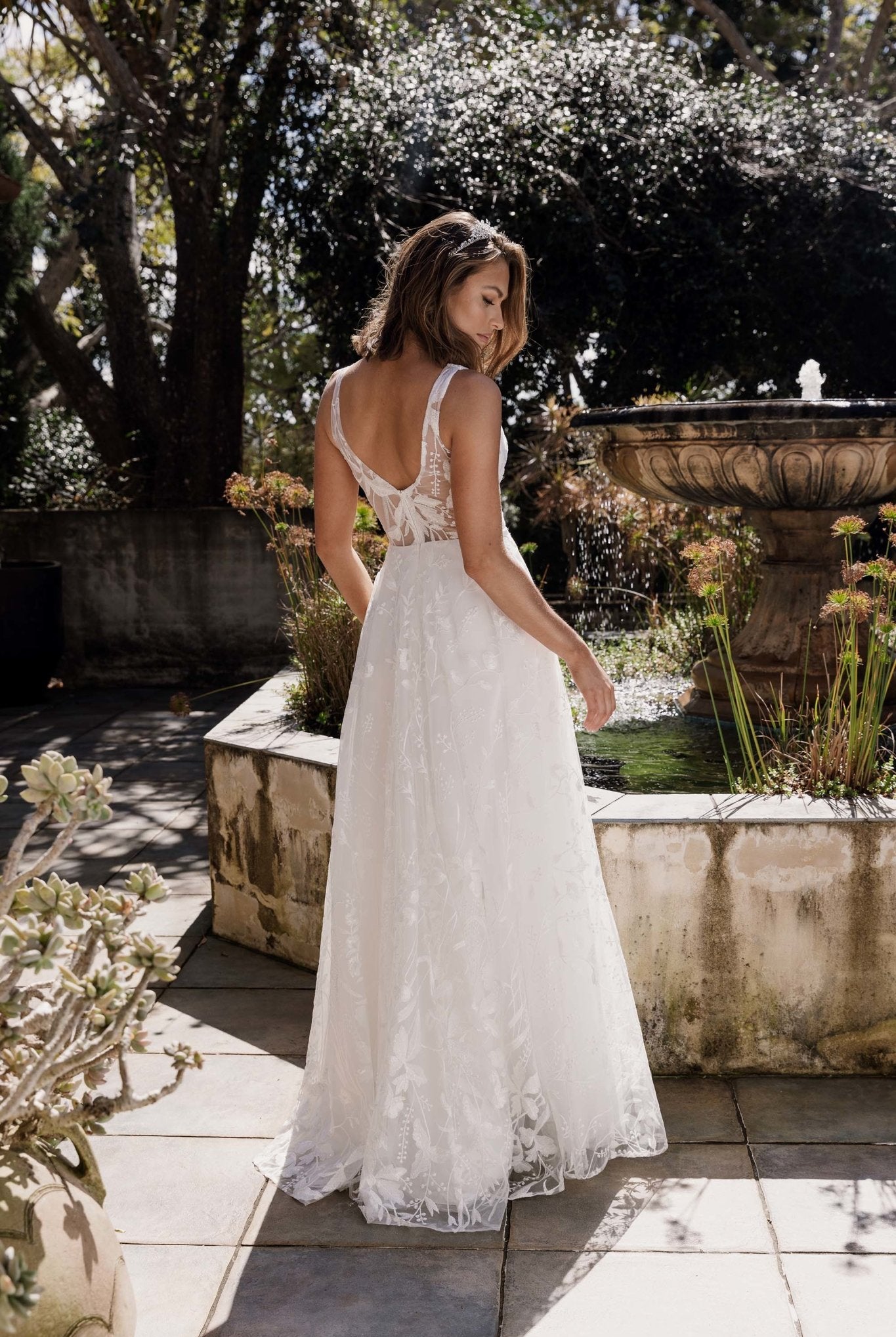Fleur Embroidered Scoop Wedding Dress - PO938
