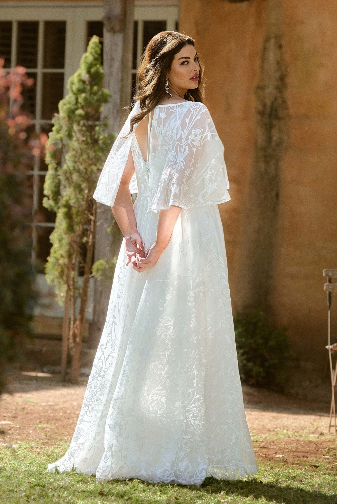 Naples A Line Cape Wedding Dress – TC365