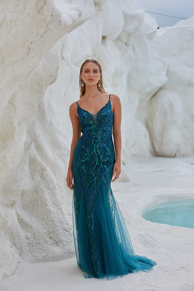 Oceane Fitted Mermaid Formal Dress by Tania Olsen Designs