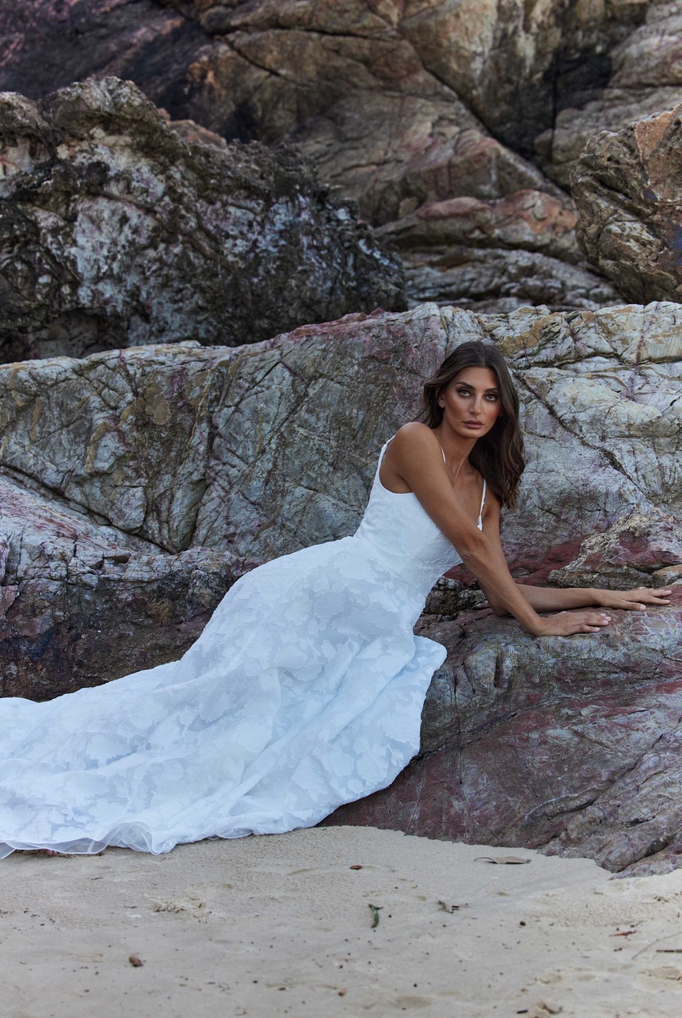 Saffron A-Line Scoop Neck Wedding Dress – TC390