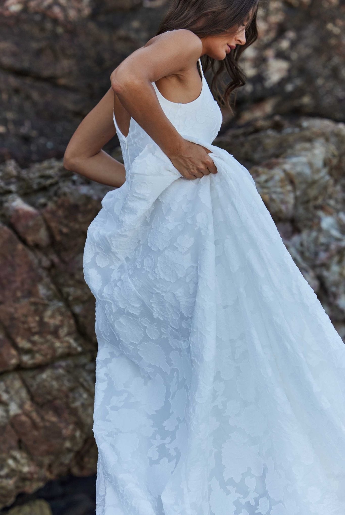 Saffron A-Line Scoop Neck Wedding Dress – TC390