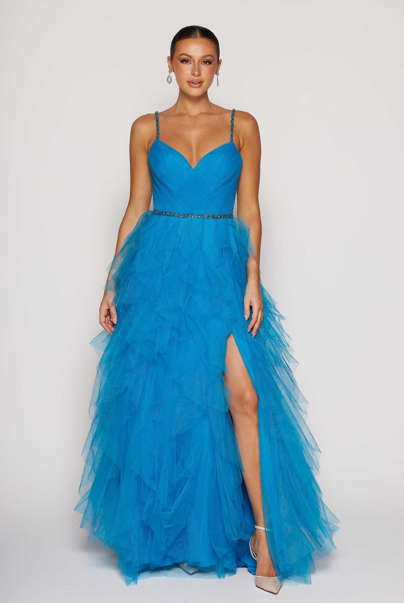 Saga Ruffled Tulle Formal Dress by Tania Olsen Designs