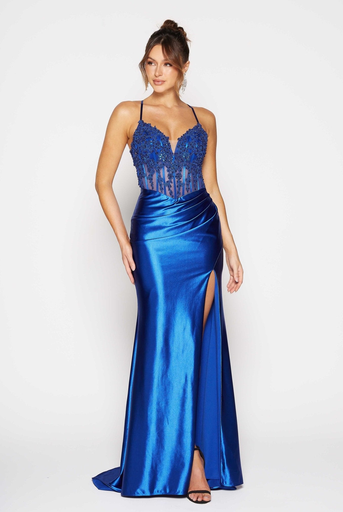 Tarni Fitted Satin Formal Dress by Tania Olsen Designs
