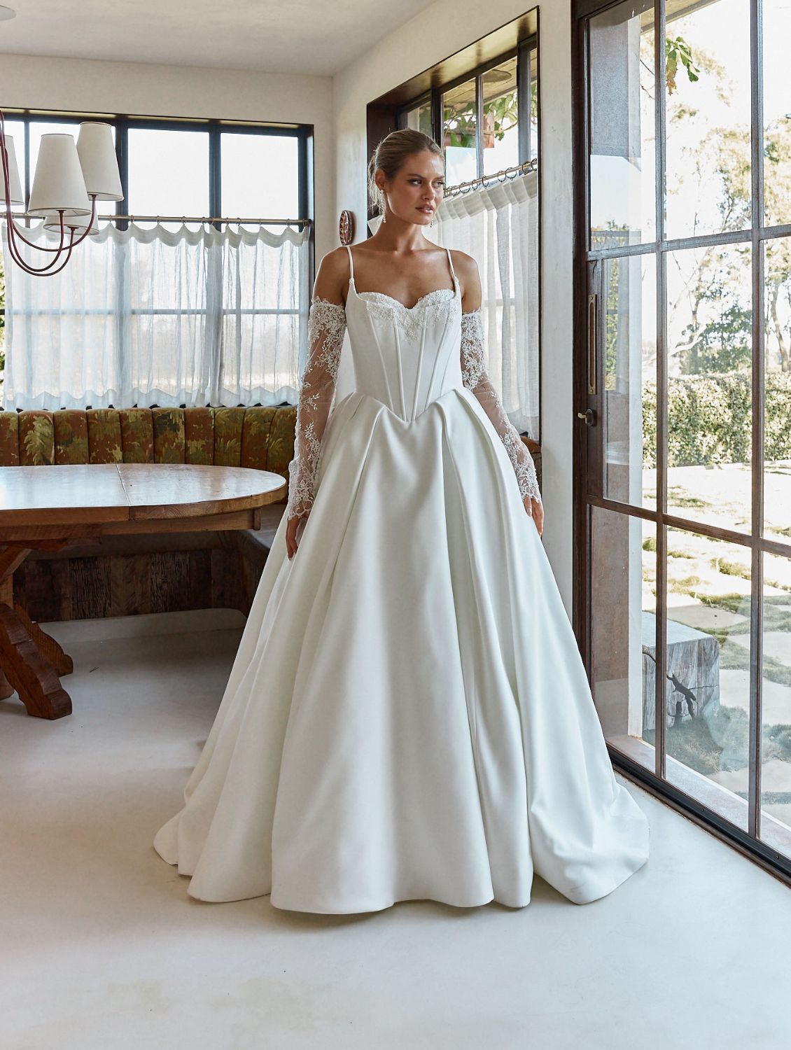 strapless open back dress White sweet heart neckline wedding dress with a stiff pleated tulle in   Destiny Chic