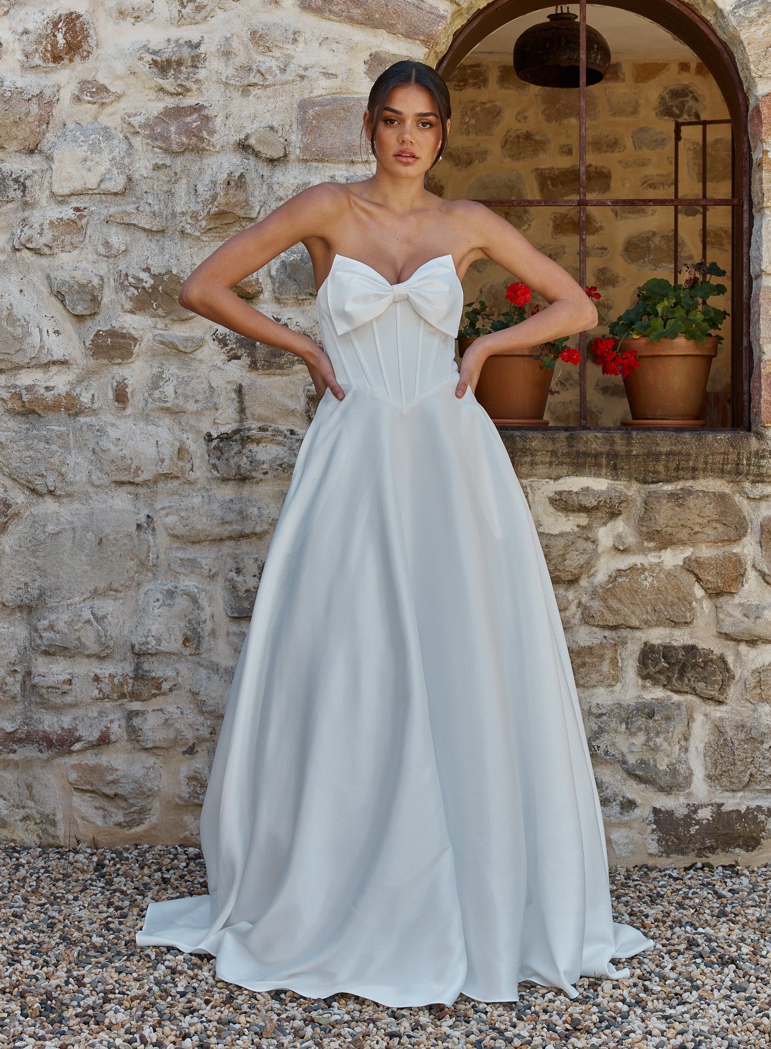 debutante dress designs Ball Gown Debutante Dress with Short Sleeves CC3012 Size 14 / Ivory