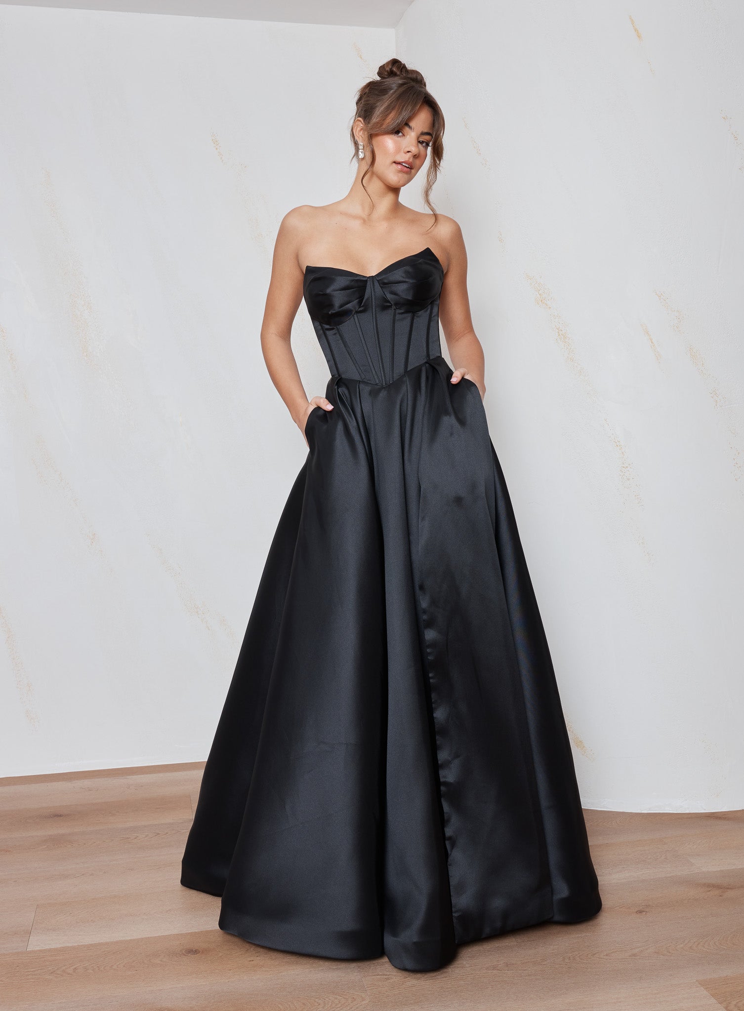 green emerald velvet dress Long Pearl Corset Prom Dress: Ladivine CC8801 Rose Gold / 0