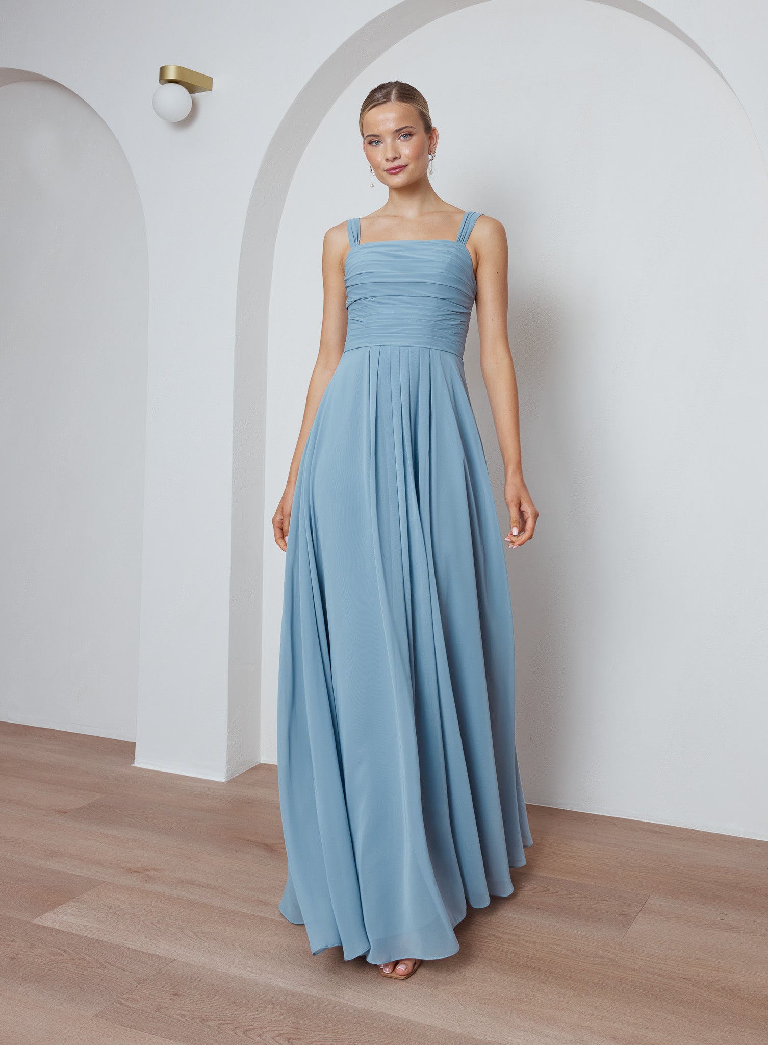 blue dress for baby girl Ladivine 7469 Size 20,22 Royal Long Bridesmaids Dress Simple Slit Satin Formal V Neck A Line Evening Gown 22 / Royal