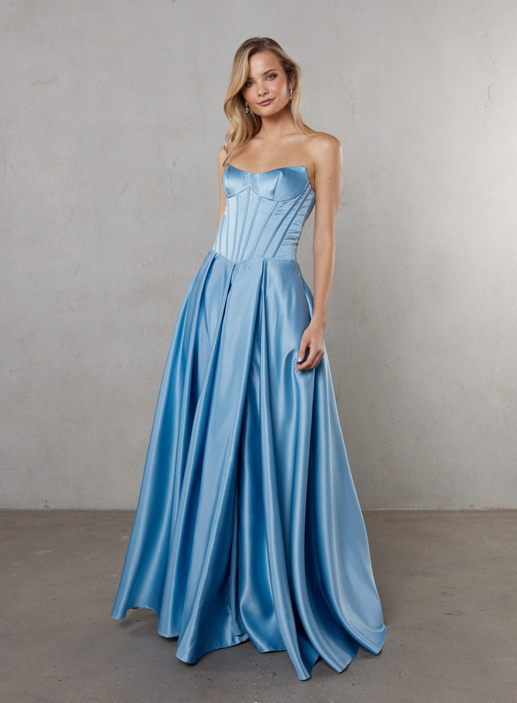 freesia formal dress navy Freesia Chic Scoop Mermaid Pleated Chiffon Mother of The Bride Dresses main image 1
