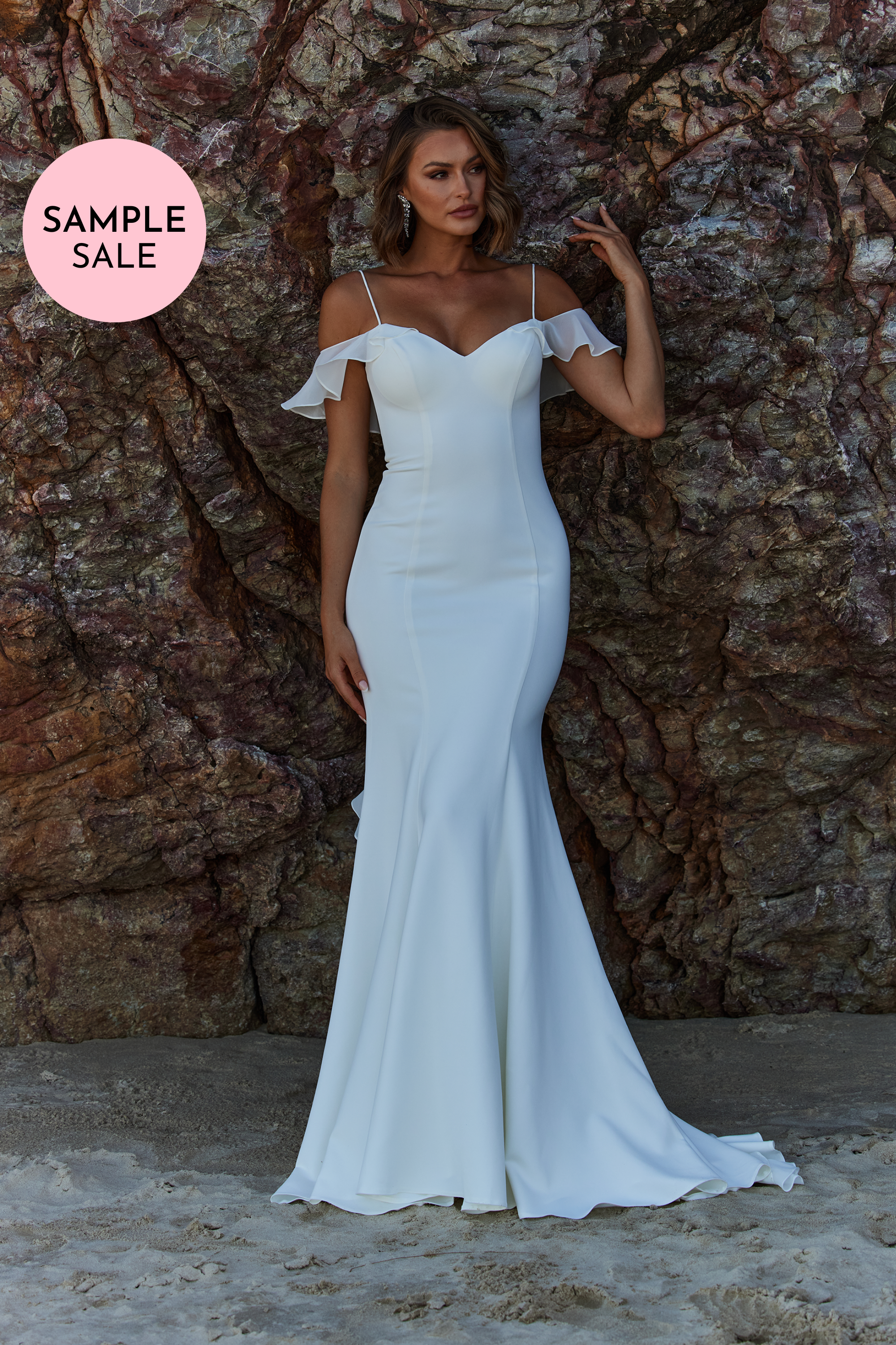 White off the shoulder 2025 fitted dress