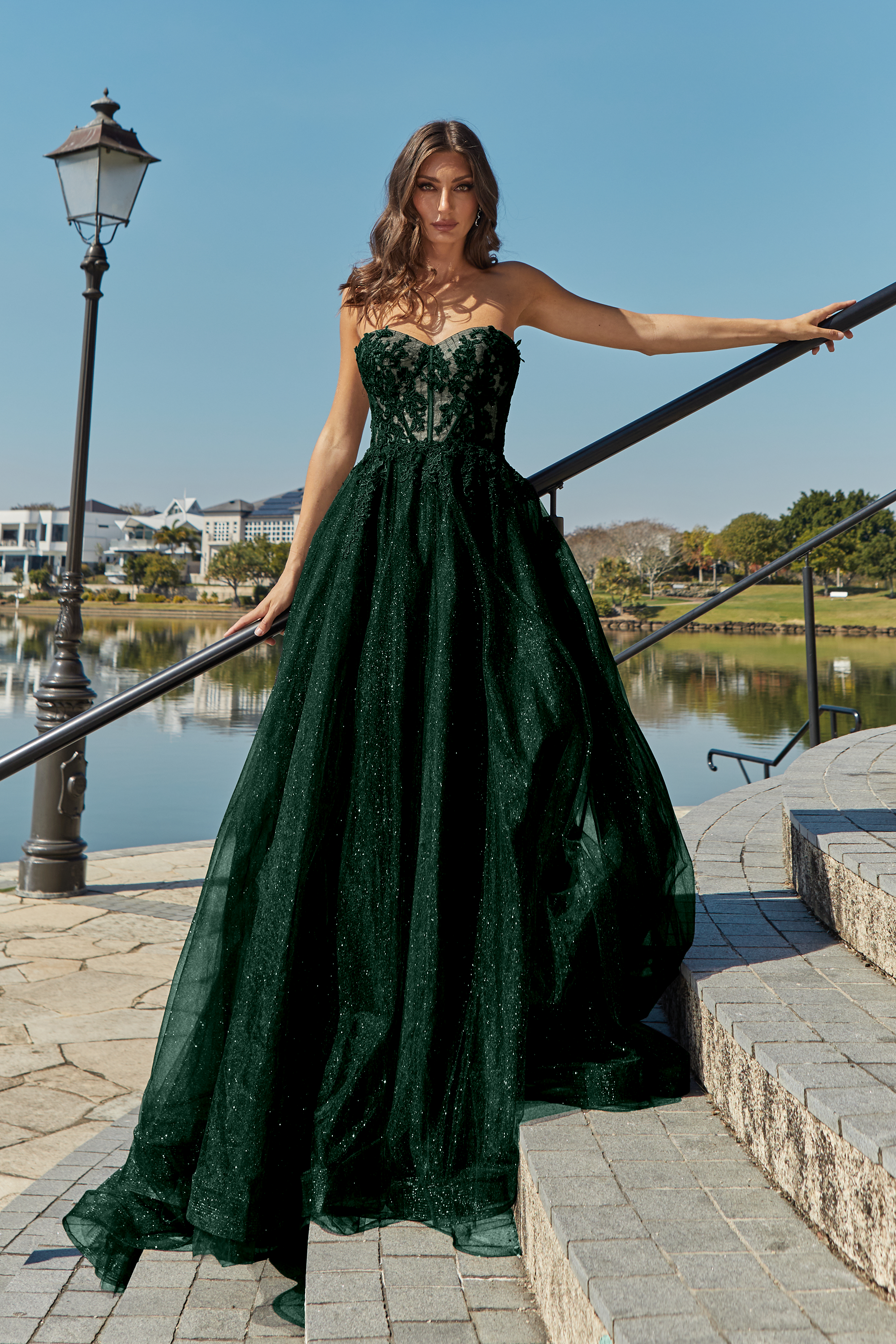 Emerald formal dress deals
