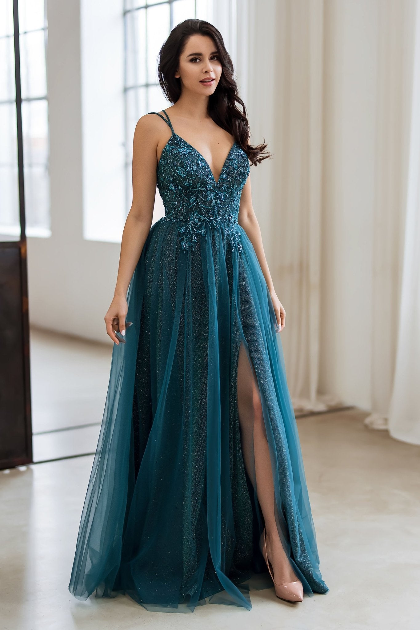 A-Line Beaded Tulle Formal Dress - 0657 | Sentani Boutique A-Line Beaded Tulle Formal Dress - 0657 | Sentani Boutique