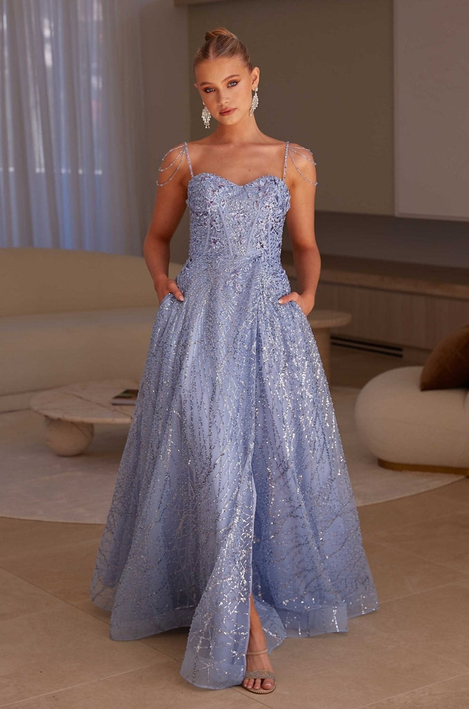 Aarna Beaded A-line Formal Dress by Tania Olsen Designs