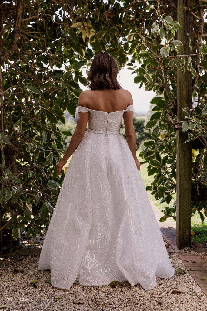 Adrienne Beaded Off-Shoulder Wedding Dress - TC402