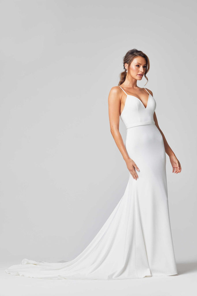Amara Fitted Matte Satin Wedding Dress – TC329