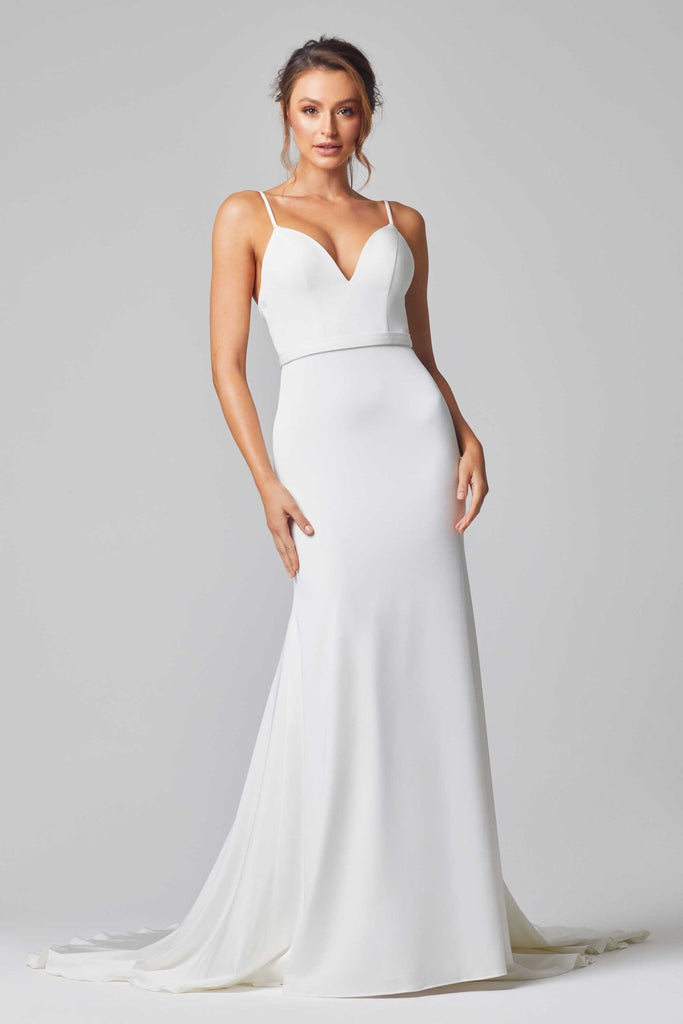 Amara Fitted Matte Satin Wedding Dress – TC329