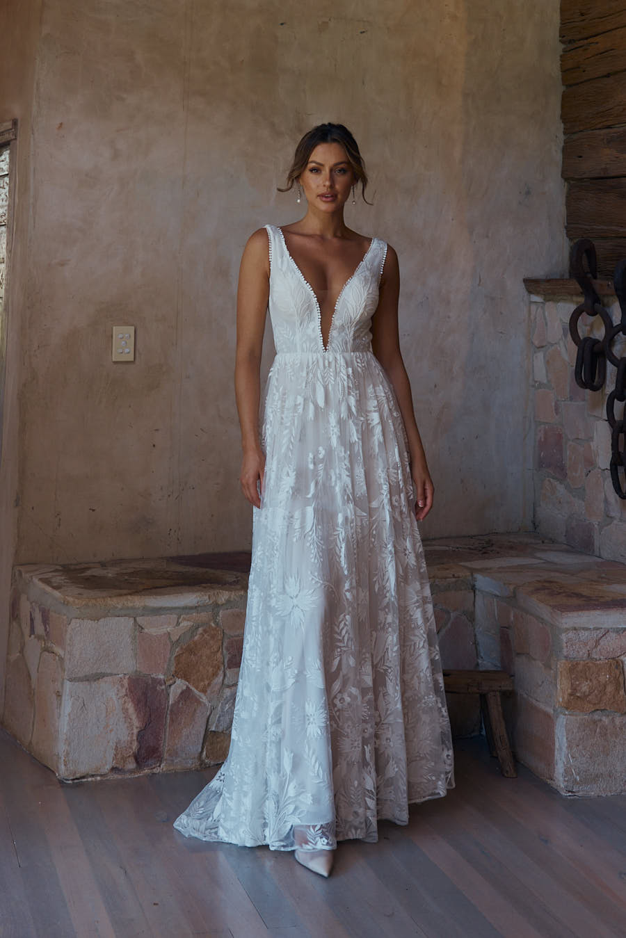mesh lace wedding dress Lace Wedding Dress - Bohemian