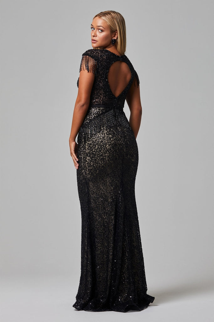Anika Sequin Beaded Tassel Evening Dress - TC248