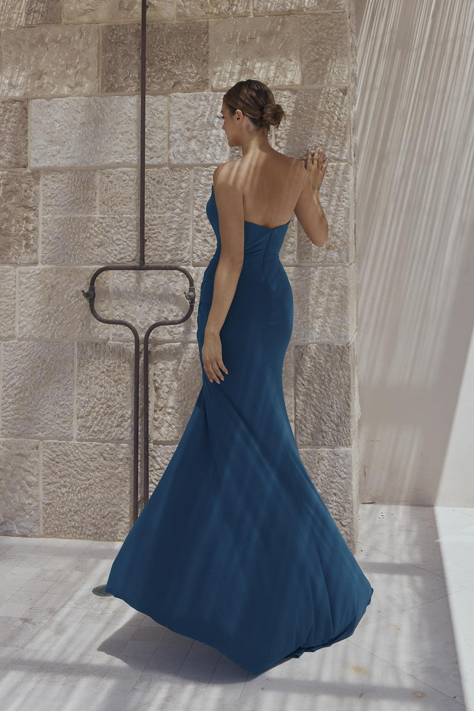 Anthea Pleated Peek Crepe Evening Dress – PO2357 by Tania Olsen Designs