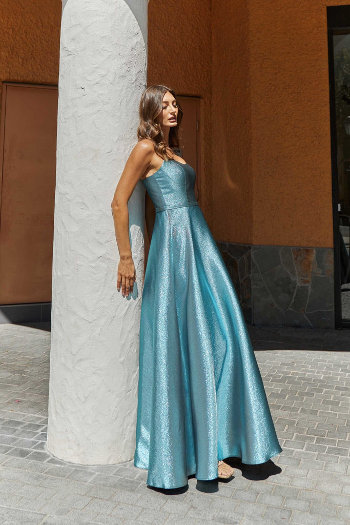 Apollo Metallic A-Line Formal Dress – PO953