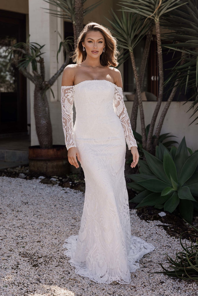 Auralie Lace Long Sleeve Wedding Dress - TC401