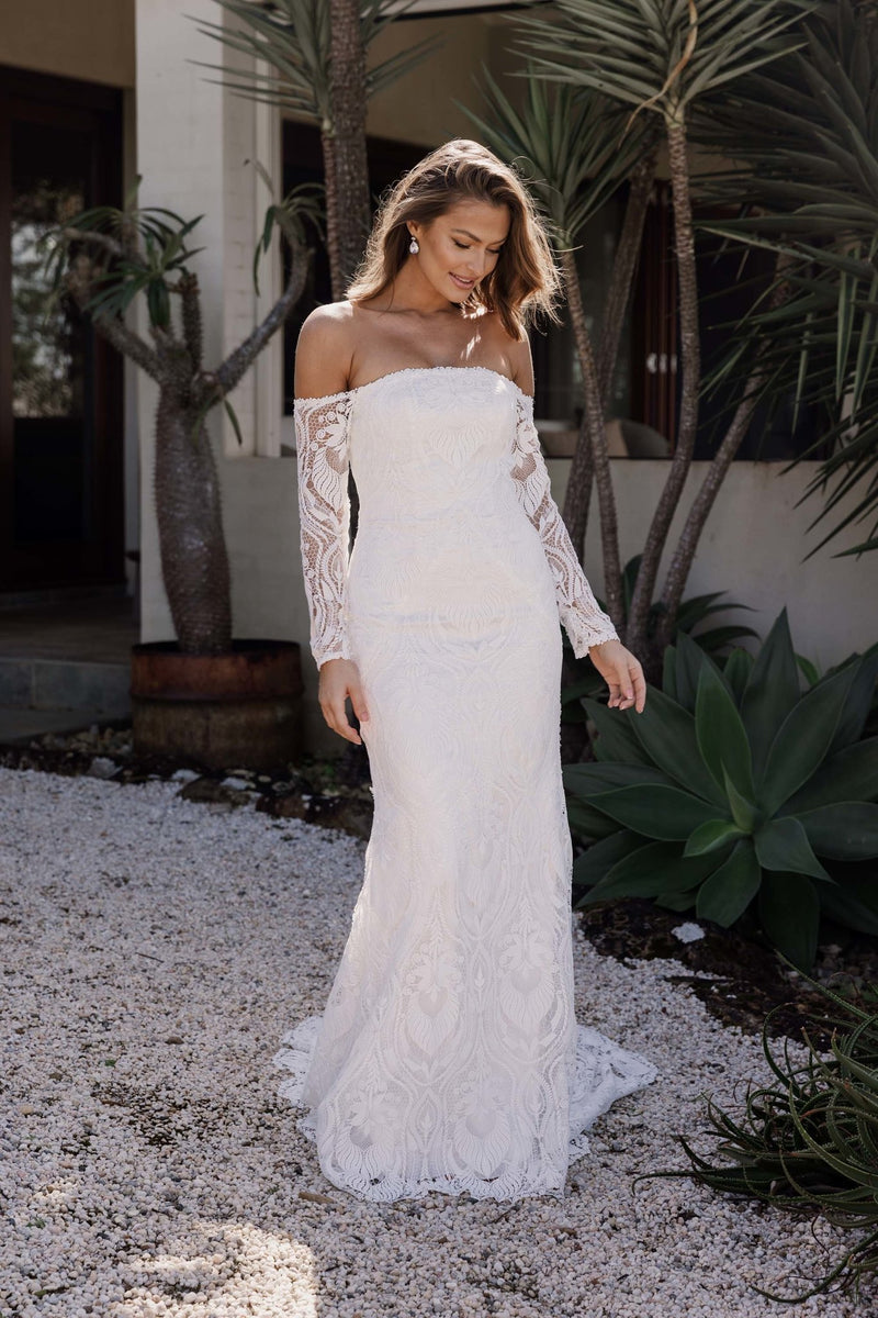 Auralie Lace Long Sleeve Wedding Dress - TC401 | Sentani Boutique