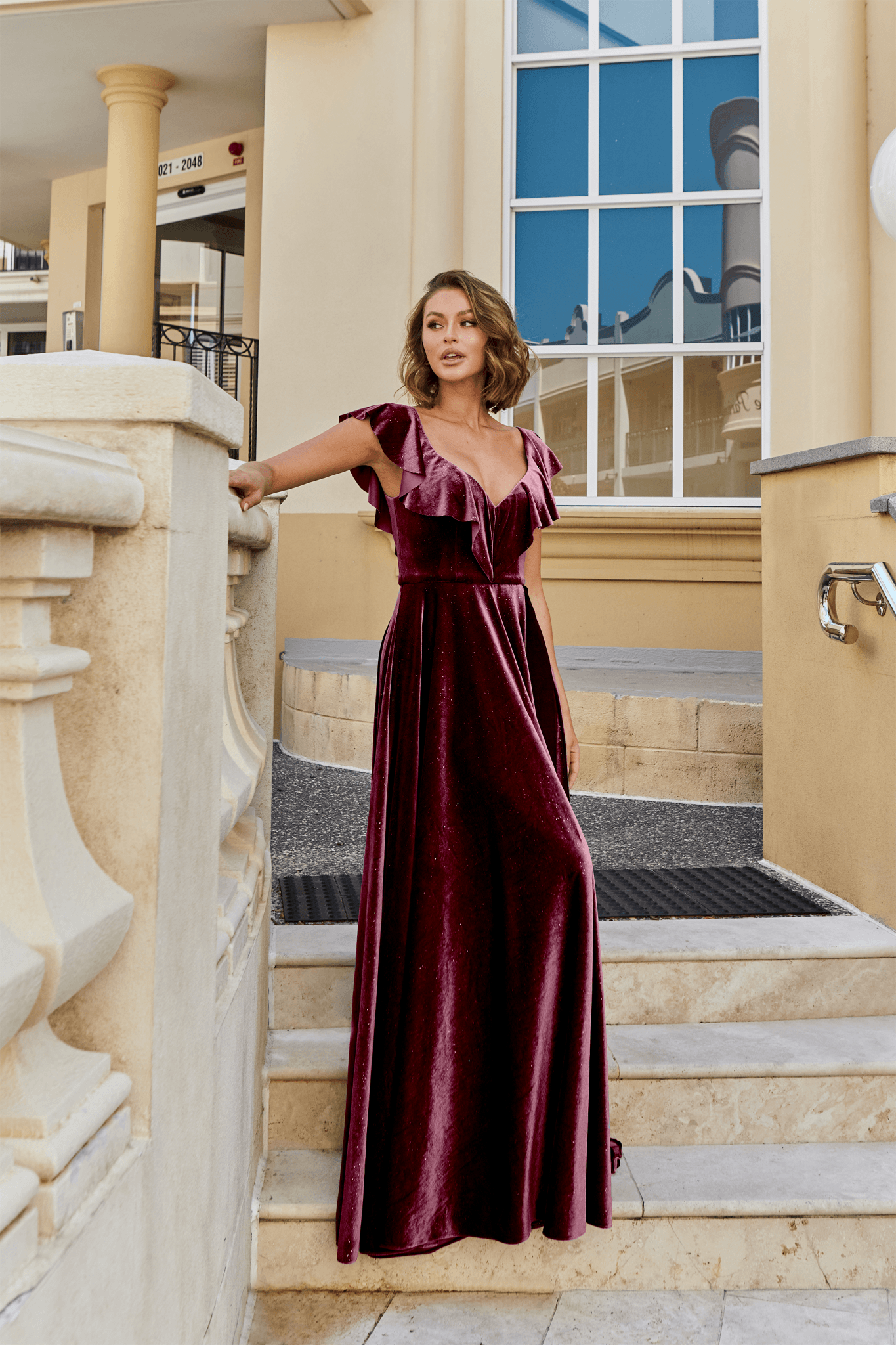 Frill bridesmaid dresses hot sale