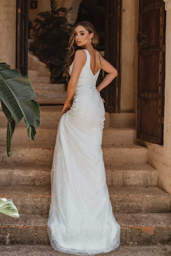 Beirut Beaded Square Neckline Wedding Dress – TC347