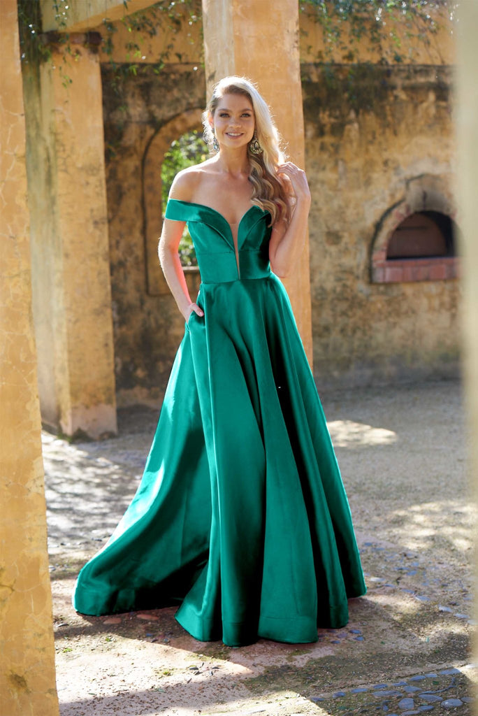 Beth A-Line Formal Dress – PO861 Emerald