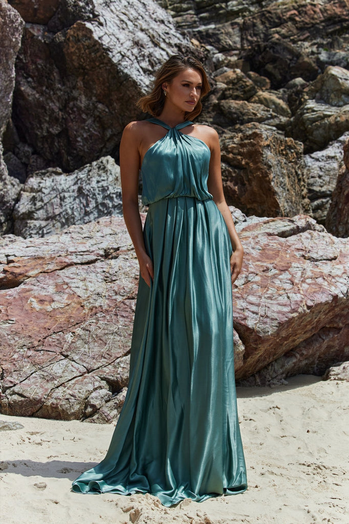 Bloom High Neck Satin Bridesmaids Dress – TO886 by Tania Olsen Designs