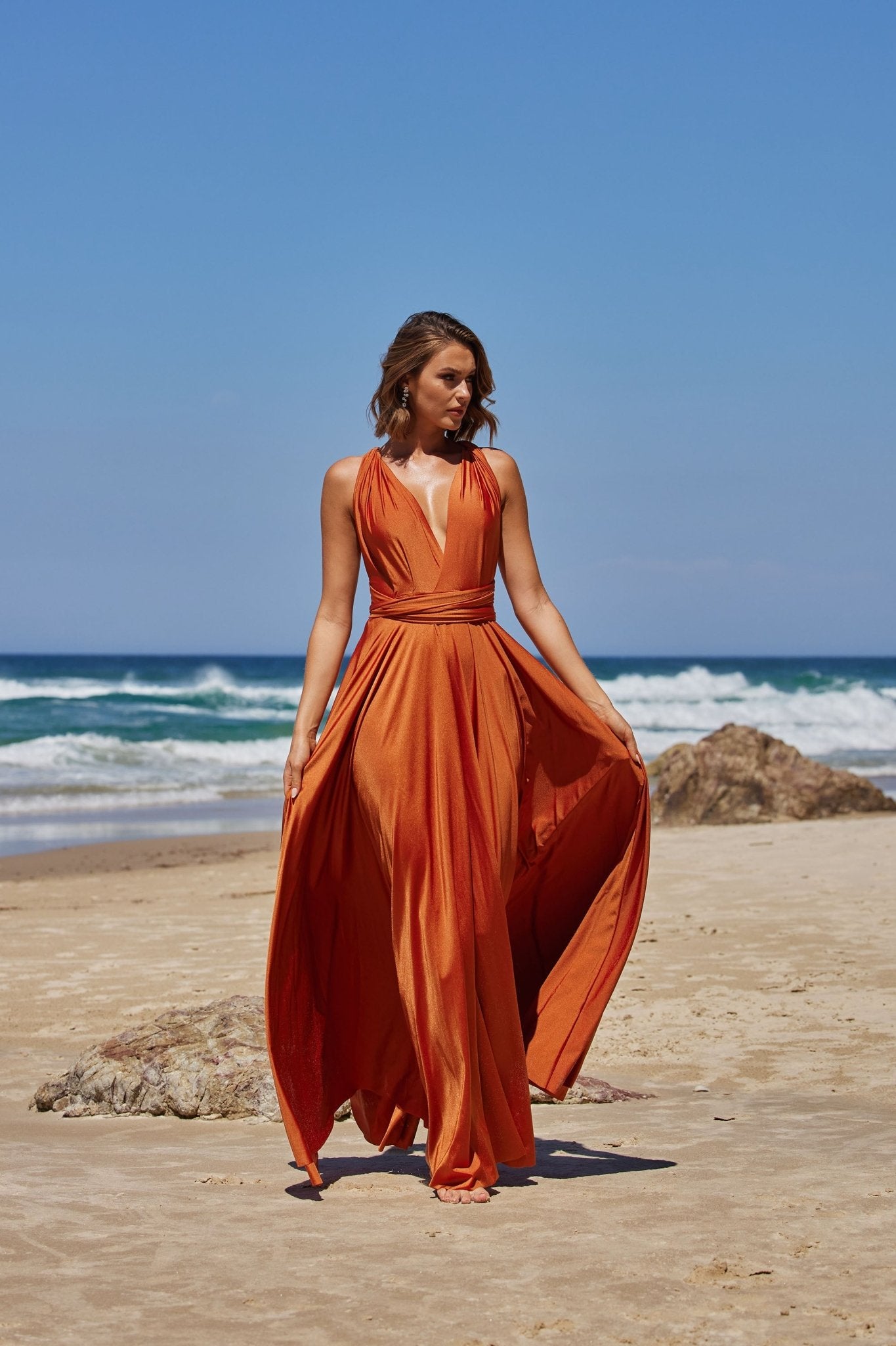 Multiway Dress Wrap Dress Orange BURNT ORANGE VELVET Infinity Dress/ Bridesmaids Dress/ Convertible Multiway Dress Wrap Dress Orange BURNT ORANGE VELVET Infinity Dress/ Bridesmaids Dress/ Convertible