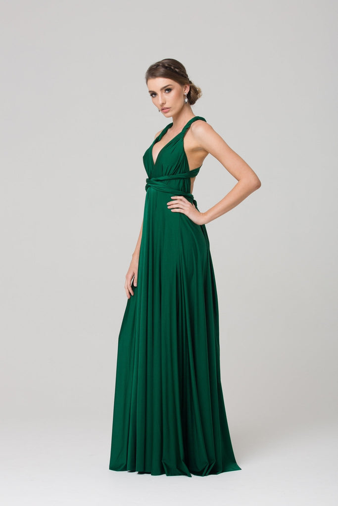 Bridesmaid Multiway Wrap Dress – PO31 Emerald