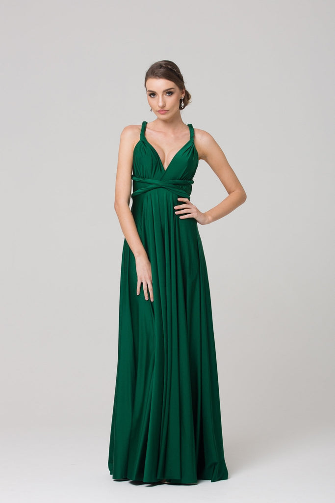 Bridesmaid Multiway Wrap Dress – PO31 Emerald