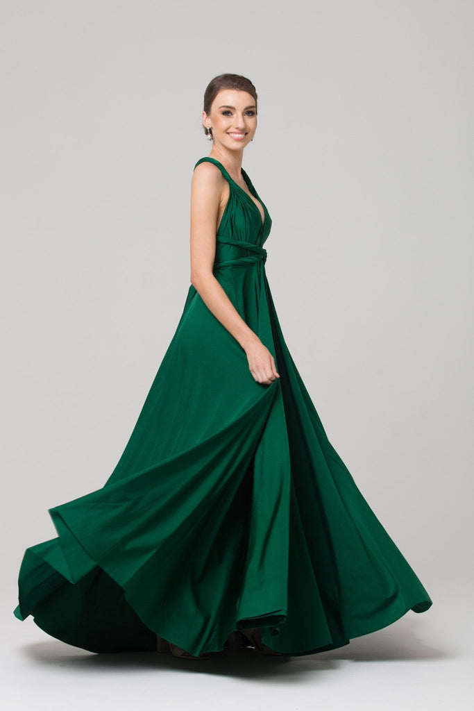 Bridesmaid Multiway Wrap Dress – PO31 Emerald