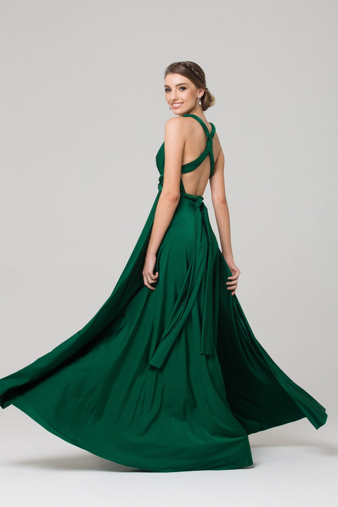 Bridesmaid Multiway Wrap Dress – PO31 Emerald