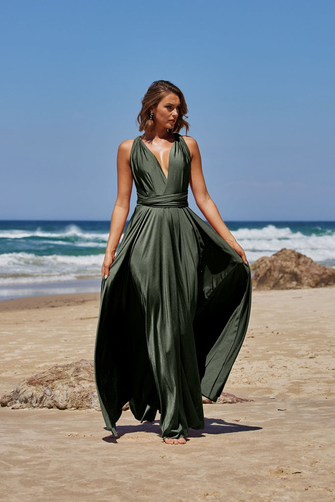 Bridesmaid Multiway Wrap Dress – PO31 Olive
