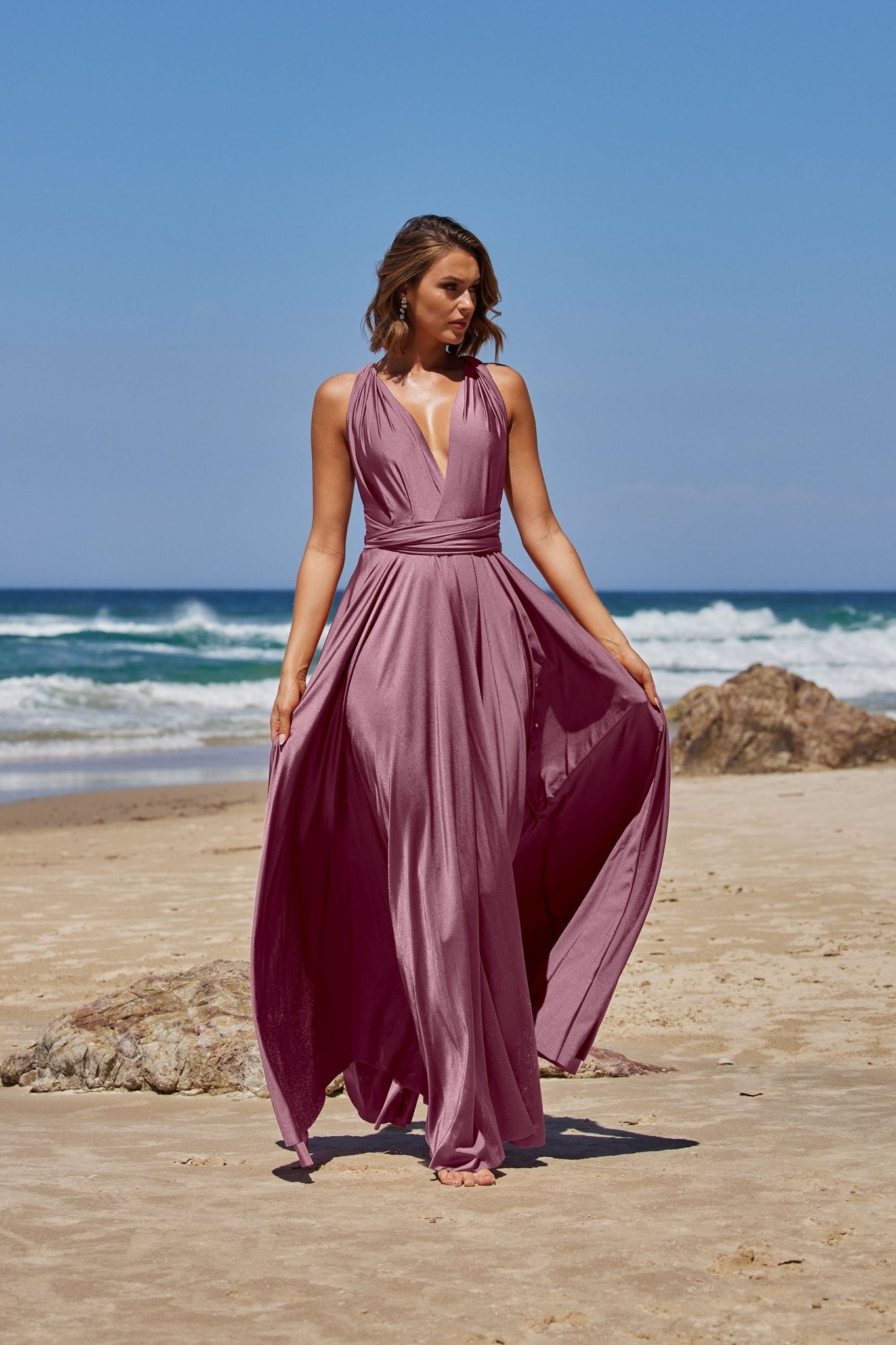 multiway wrap dress bridesmaid wrap bridesmaid dress Rosewood Infinity Dress Bridesmaid Multiway Convertible Dress Made in USA +36 Colors