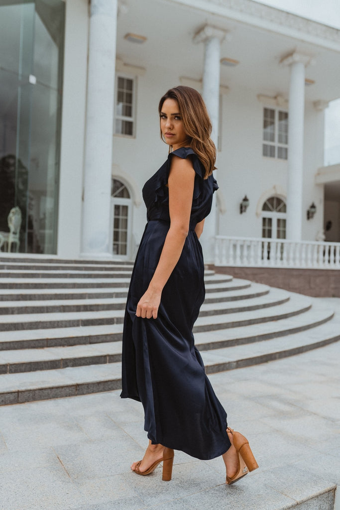 Brighton Midi Satin Bridesmaids Dress – TO865