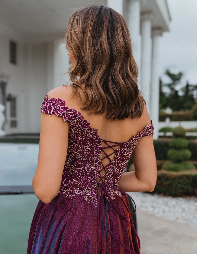 Bristol Off-Shoulder Formal Dress – PO918 Lilac