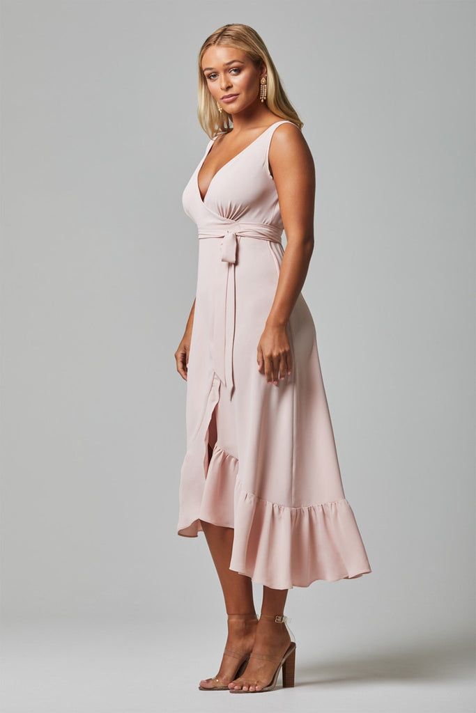 Brit Crepe Midi Wrap Dress - TO812