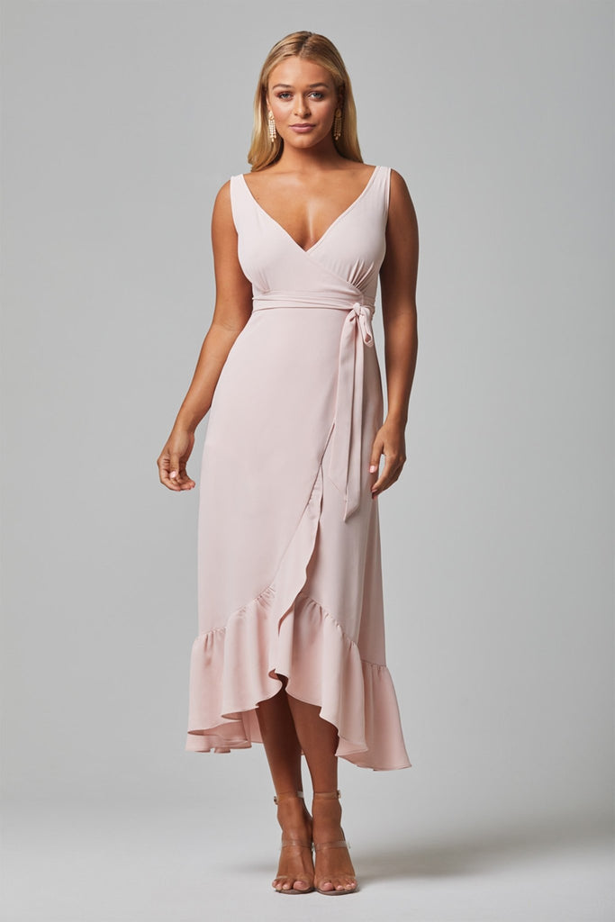 Brit Crepe Midi Wrap Dress - TO812