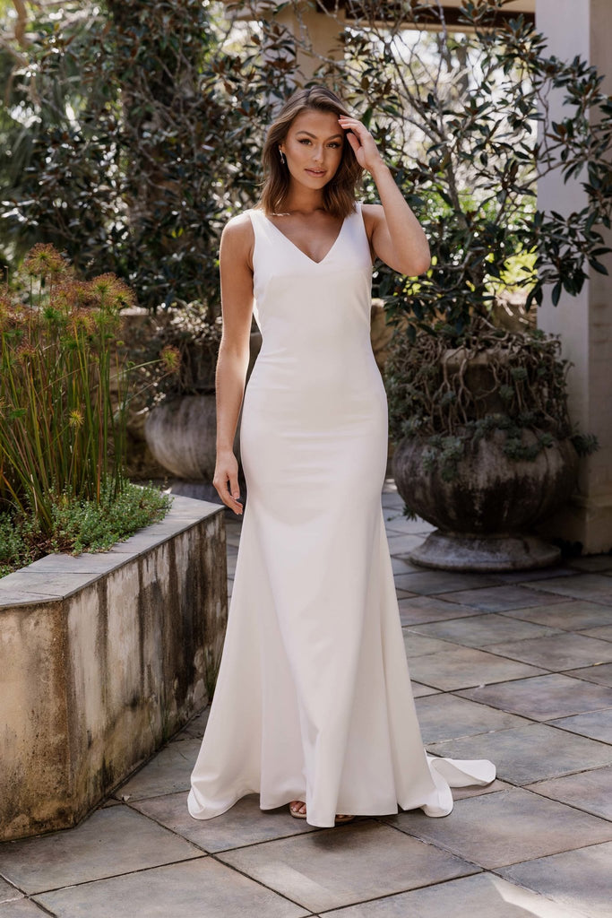 Charlene Detachable Cowl Back Wedding Dress - TC404