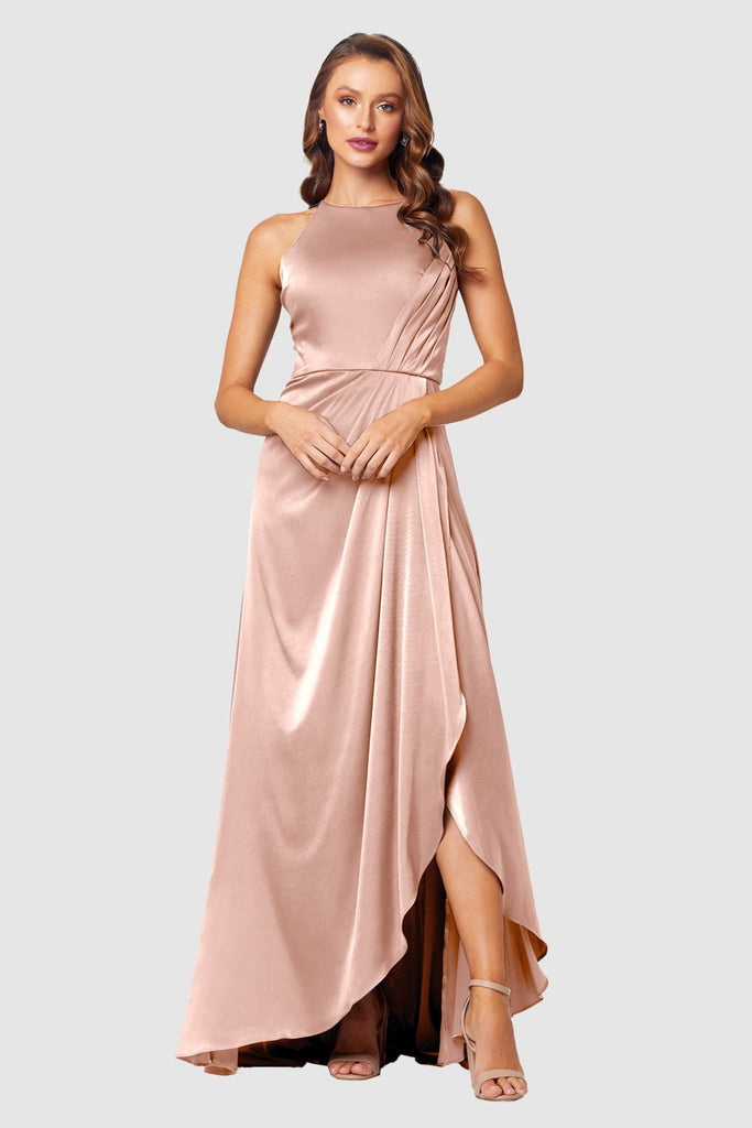 Chelsea High Neck Bridesmaid Dress – TO854 Champagne