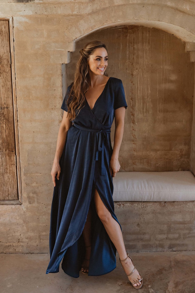 Chester Sleeved Wrap Bridesmaids Dress – TO866