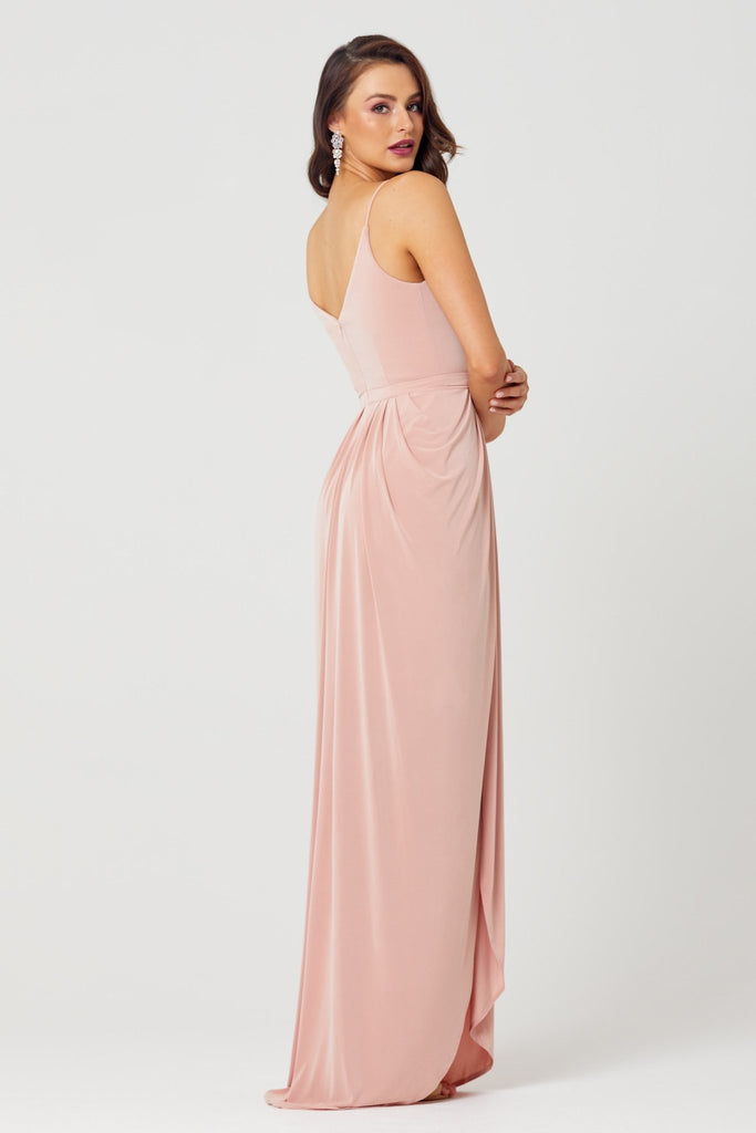 Claire V Neck Jersey Bridesmaid Dress - TO801 Black