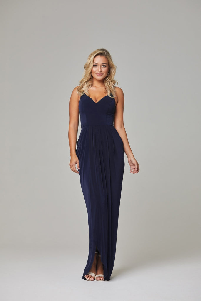 Claire V Neck Jersey Bridesmaid Dress - TO801 Navy